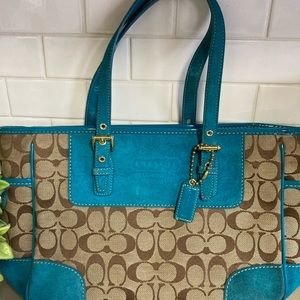 Coach signature suede purse